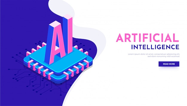 人工知能（AI）の概念のためのプロセッサチップ。