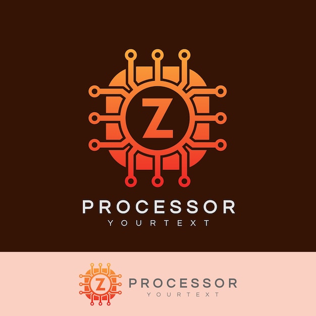 Processor initiaal letter z logo ontwerp