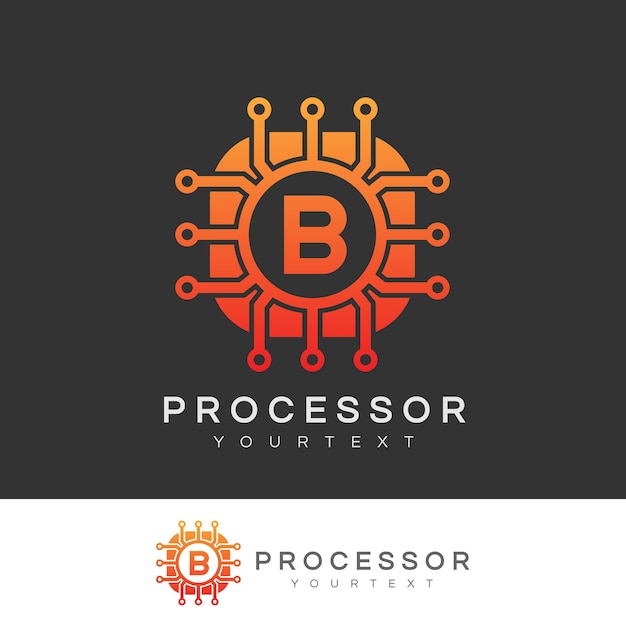 Processor initial letter b logo design