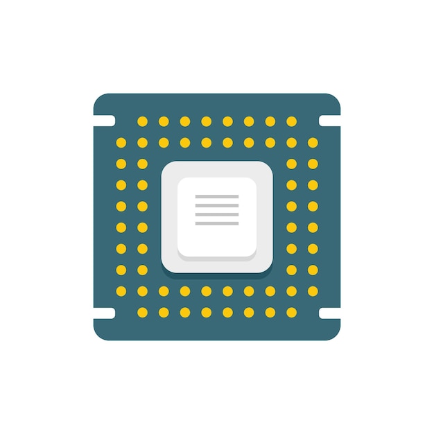 Processor pictogram platte vector Cpu-chip Digitaal bord geïsoleerd