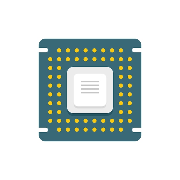 Processor pictogram platte vector Cpu-chip Digitaal bord geïsoleerd