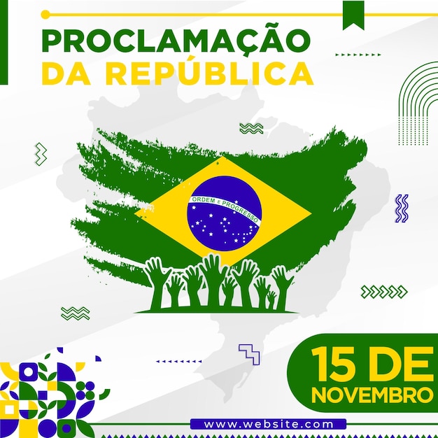 Proclamation of the republic brazil republic day post with flag proclamação da república