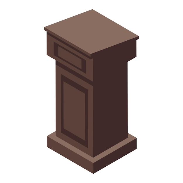 Vector proclamation tribune icon isometric vector ceremony award public speech pulpit