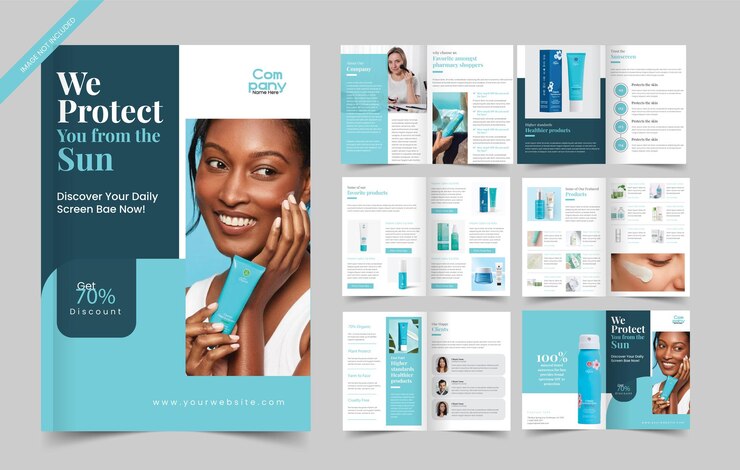 Product catalog brochure design layout vector 12 page catalogue portfolio with product list