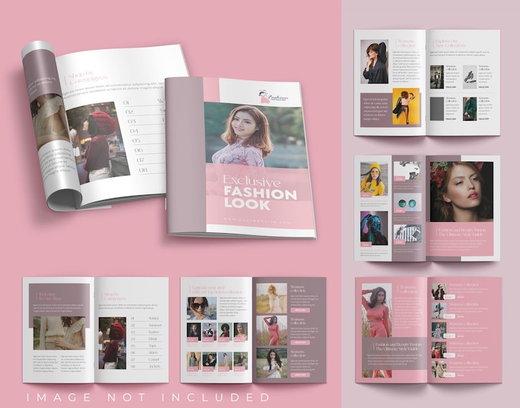 Product catalog brochure design layout vector 12 page catalogue portfolio with product list