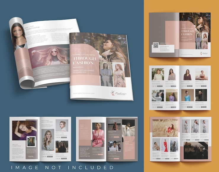 Vector product catalog brochure design layout vector 12 page catalogue portfolio with product list