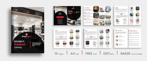 Vector product catalog brochure template and creative product catalog design with premium template design