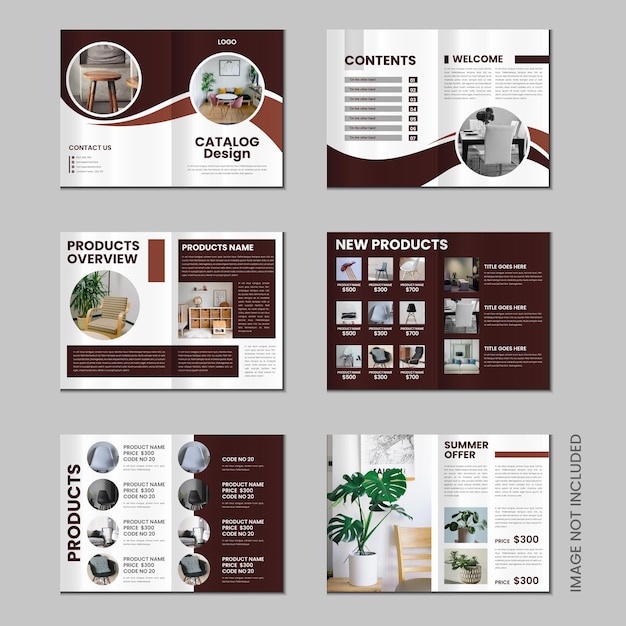 Vector product catalog design or 12 pages catalogue template desig