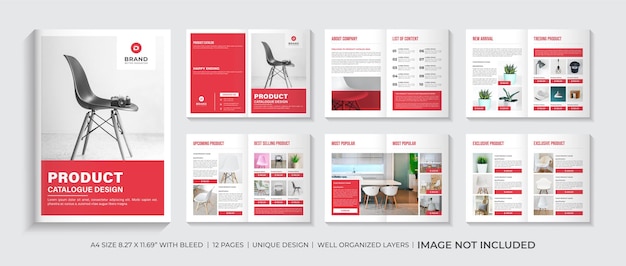 Product catalog design template layout or company product catalogue design template