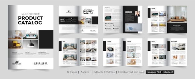 Modello di progettazione catalogo prodotti e catalogo prodotti mobili e catalogo prodotti all'ingrosso
