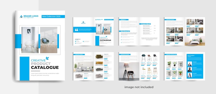 Vector product catalogue design template and furniture product catalogue
