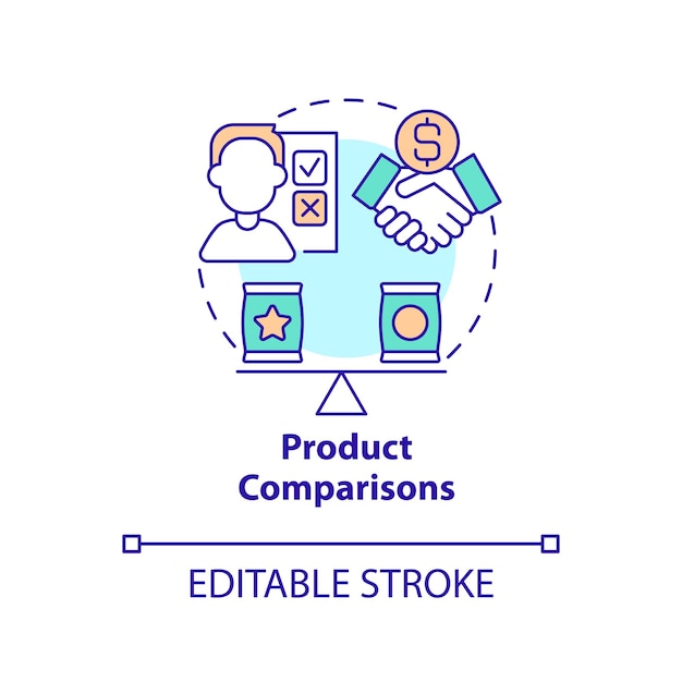 Product comparisons concept icon