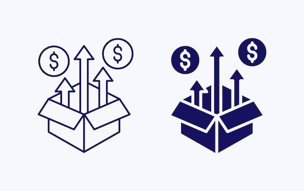 Product growth investment illustration icon