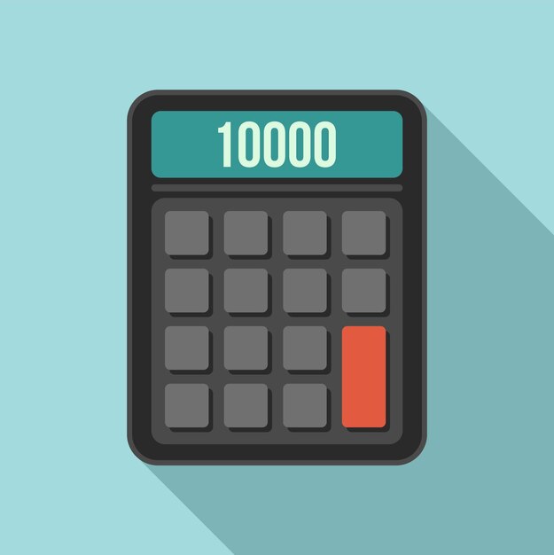 Icona calcolatrice product manager illustrazione piatta dell'icona vettoriale della calcolatrice product manager per il web design