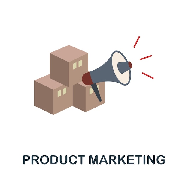 Vettore icona piana di marketing del prodotto segno semplice dalla raccolta del processo di approvvigionamento illustrazione dell'icona di marketing del prodotto creativo per infografiche di web design e altro ancora