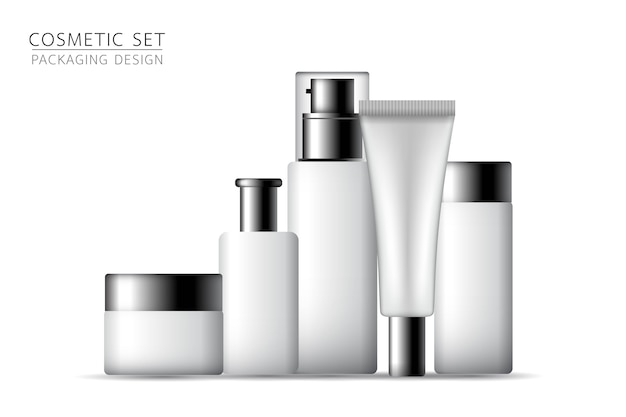 Product mock up. Cosmetic set on the white background. 