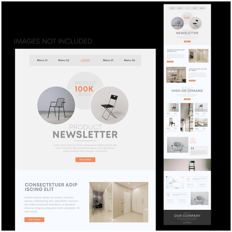 Vector product newsletter design