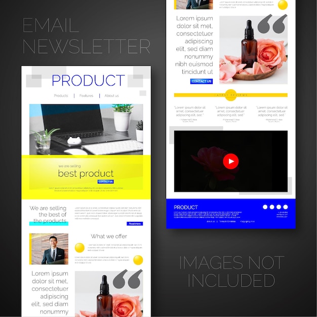 Product newsletter email marketing template vector design