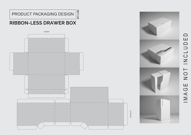 제품 포장 디자인 리본 덜 서랍 상자