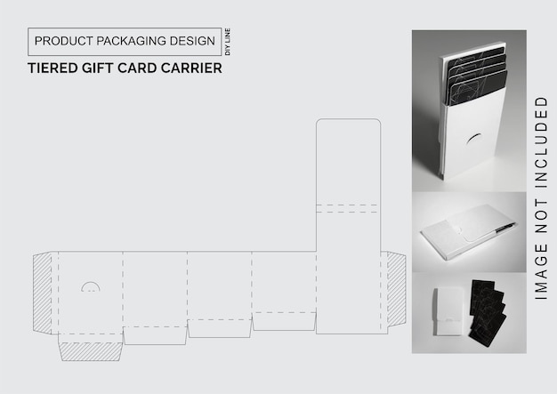 Vettore prodotto packaging design stanco porta carte regalo