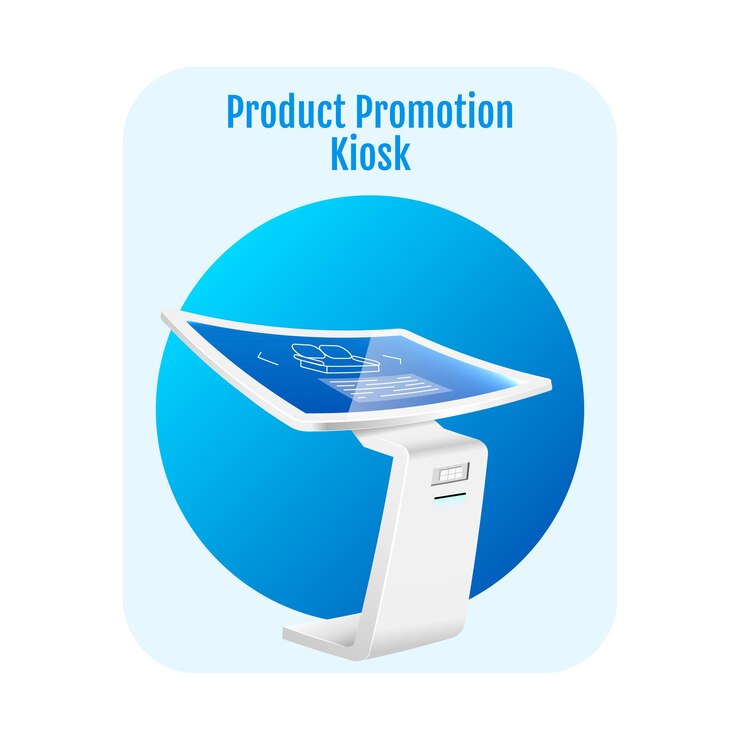Vector product promotion kiosk flat concept