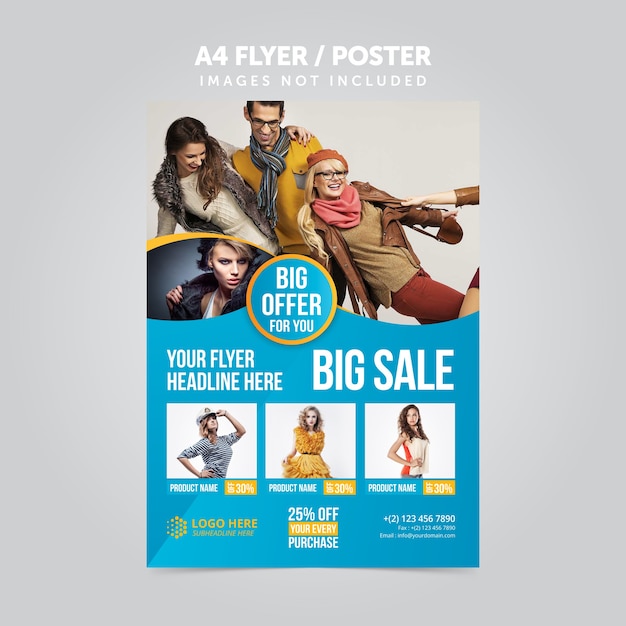 Vector product promotion mulripurpose a4 flyer leaflet template