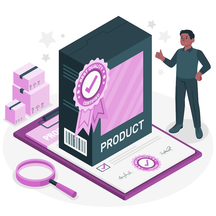 Vector product quality concept illustration