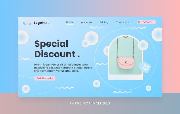 Vector product sale landing page template for web