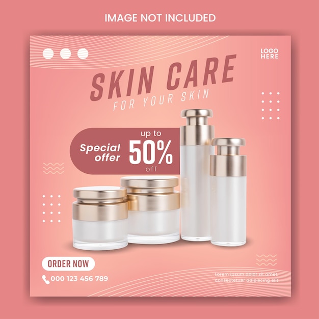 Vector product skincare social media post banner design