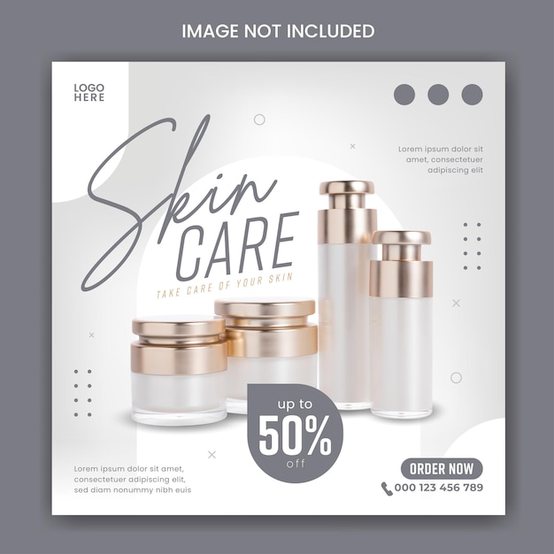 Vector product skincare social media post banner design