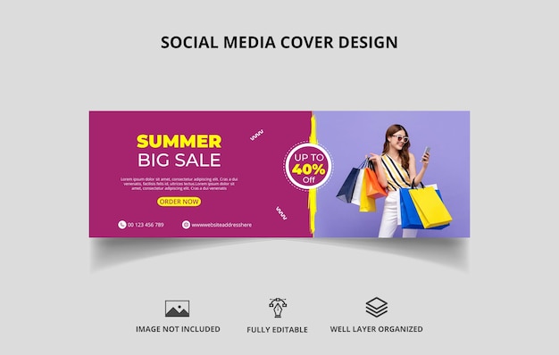 Product summer sell social media cover template