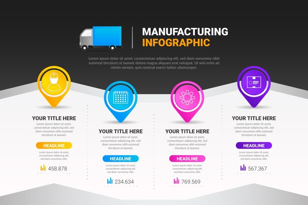 Productie infographic concept