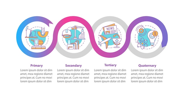 Productieproces vector infographic sjabloon. Zakelijke presentatie ontwerpelementen. Datavisualisatie met vier stappen en opties. Proces tijdlijn grafiek. Workflowlay-out met lineaire pictogrammen