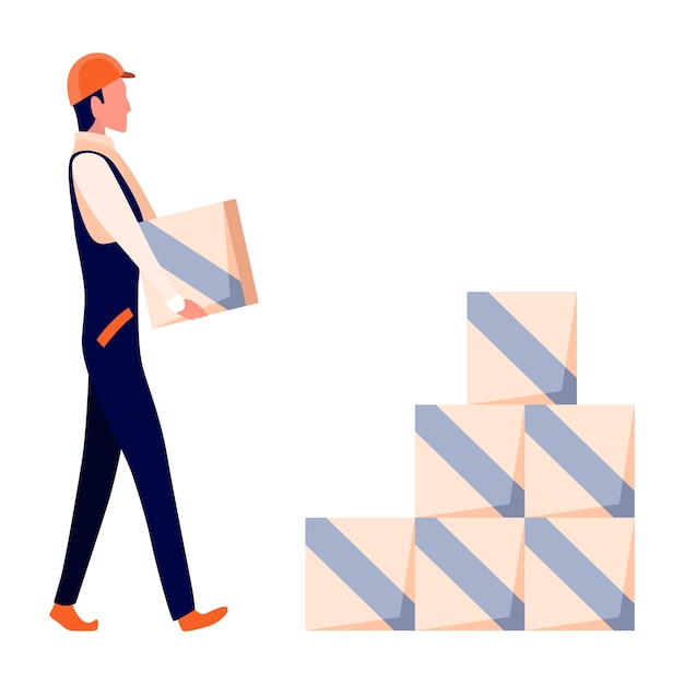 Premium Vector | Production line worker Male factory worker engineer ...