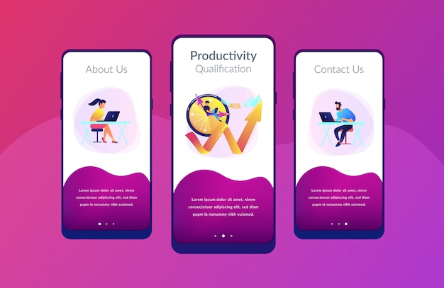 Productivity app interface template