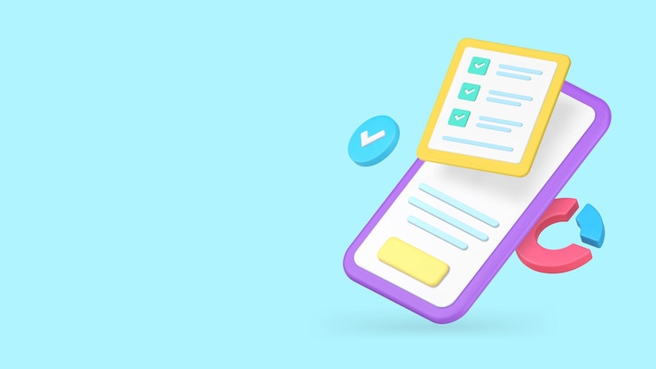 Vector productivity and efficiency work analyzing smartphone app banner copy space vector illustration