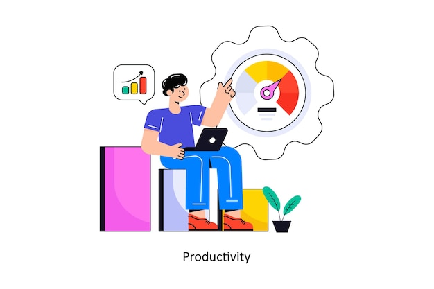 Vector productivity flat style design vector illustration stock illustration