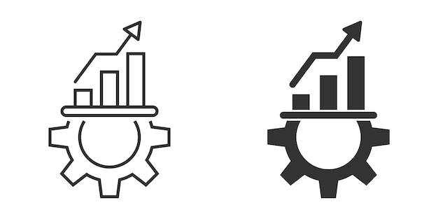 Vector productivity icon in flat style process strategy vector illustration on isolated background seo analytics sign business concept