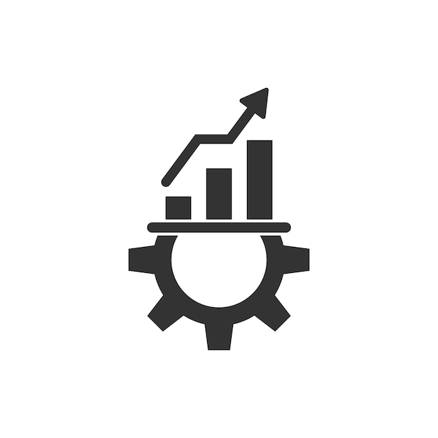 Productivity icon in flat style Process strategy vector illustration on isolated background Seo analytics sign business concept