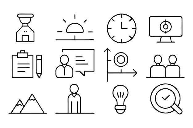 Productivity webinar editable stroke outline