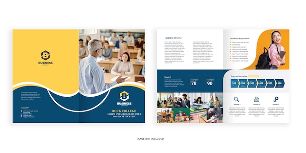 Profesional bifold education brochure template