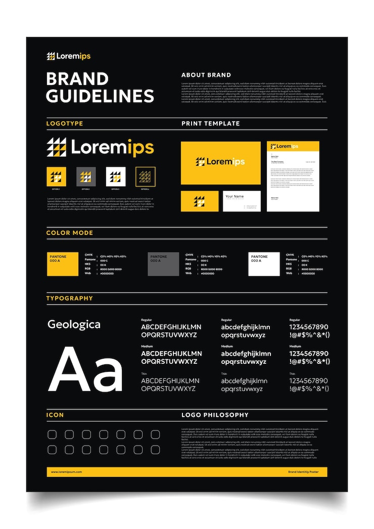 Vector profesional brand guidelines poster template