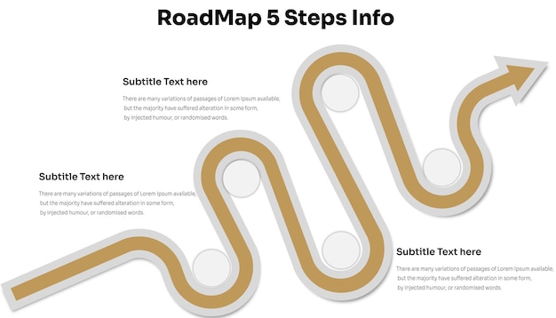 Profession five steps timeline infographic template