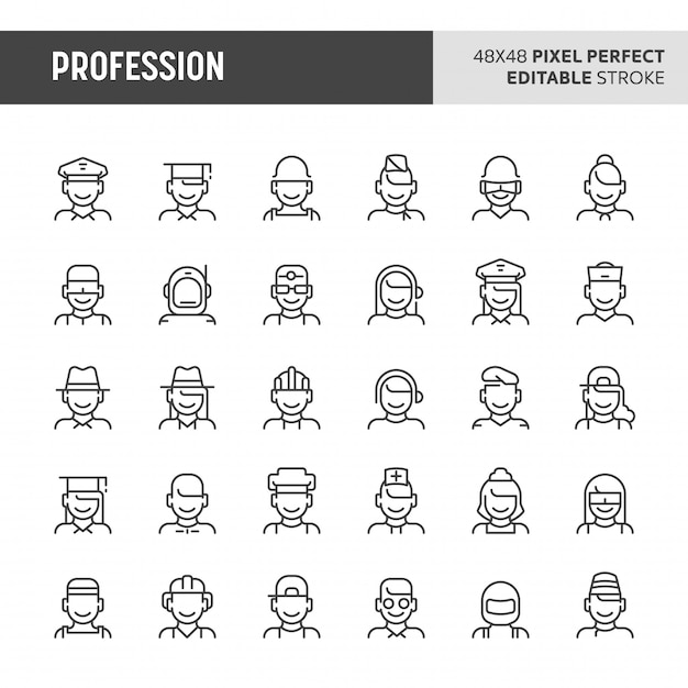 Profession  icon set