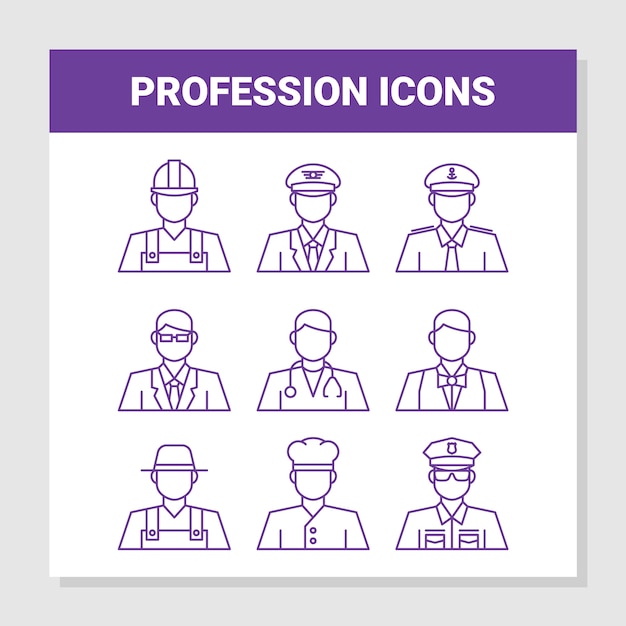 Vector profession icons