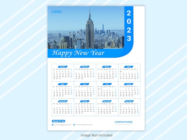 Professional 2023 calendar design template