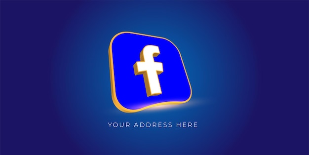 Vettore logo professionale 3d dei social media di facebook