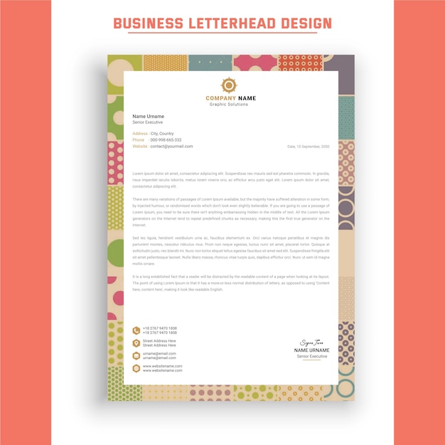 Professional a4 business letterhead design