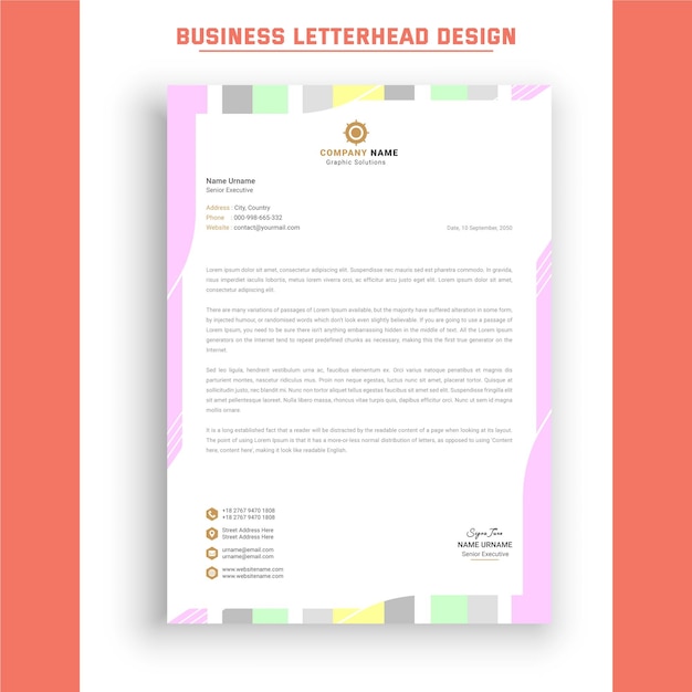 Professional a4 business letterhead design