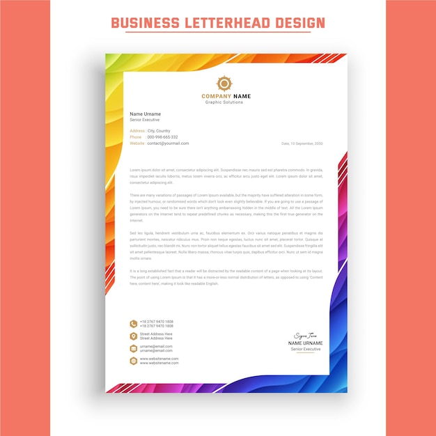 Professional a4 business letterhead design